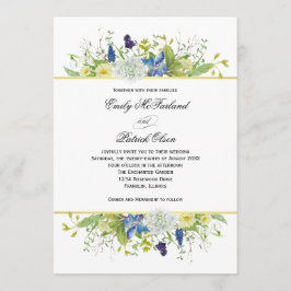 Convite Casamento de Flores Selvagens Russas do Jardim Sec