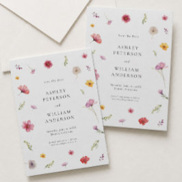 Convite Casamento de Flores Selvagens Salve a Data