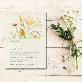 Convite Casamento de flores silvestres