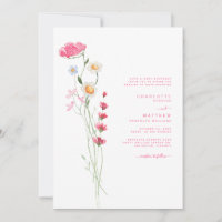 Casamento de Flores Silvestres Aguarela Rosa Quent