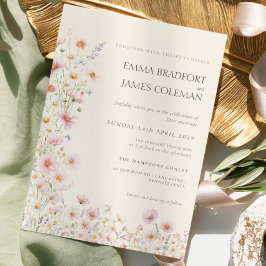 Convite Casamento de Flores Silvestres Boêmio Caprichoso