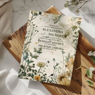Convite Casamento de Flores Silvestres Bohemianas de Outon