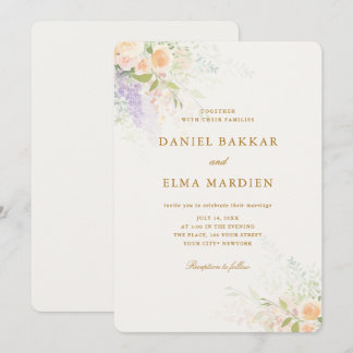 Convite Casamento de Flores Silvestres Boho Elegante Moder