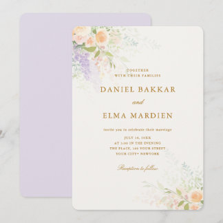 Convite Casamento de Flores Silvestres Boho Elegante Moder