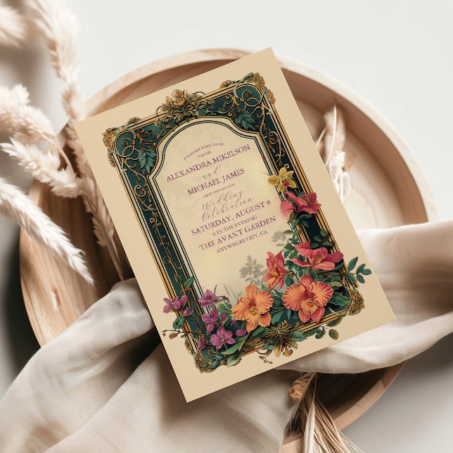 Convite Casamento de Flores Silvestres Botanical Bliss Art (Criador carregado)