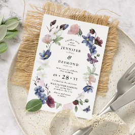 Convite Casamento de Flores Silvestres Chic Boho