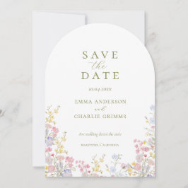 Convite Casamento de flores silvestres Chic Boho Salvar a