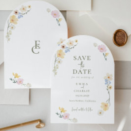 Convite Casamento de Flores Silvestres Chic Boho Salve a D
