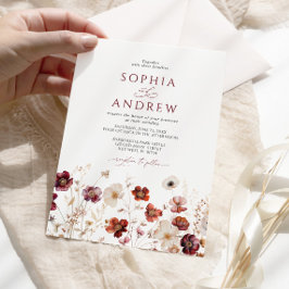Convite Casamento de Flores Silvestres de Outono