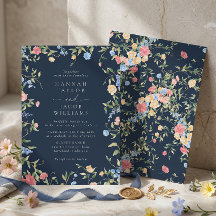 Casamento de Flores Silvestres Delicadas Boho Azul