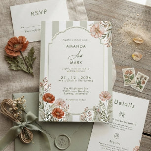 Convite Casamento de Flores Silvestres do Jardim Floral Li