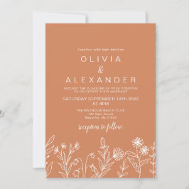 Convite Casamento de flores silvestres elegantes Boho Terr