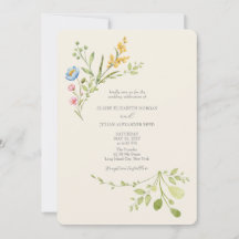 Casamento de Flores Silvestres em Aquarela Elegant