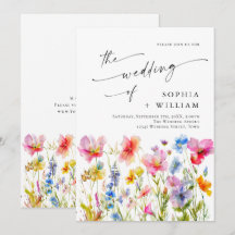 Casamento de Flores Silvestres em Aquarela Festiva