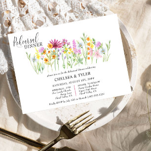 Convite Casamento de Flores Silvestres Jantar de Ensaios d