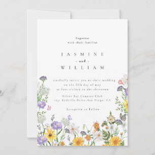 Convite Casamento de Flores Silvestres Modernas