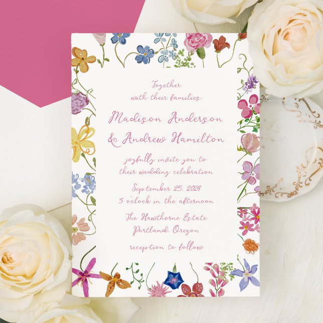 Convite Casamento de Flores Silvestres no Jardim Caprichos (Criador carregado)