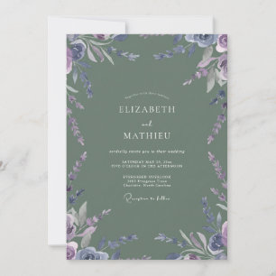Convite Casamento de Flores Silvestres Oliva Âmexis