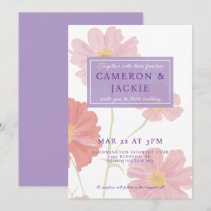 Convite Casamento de Flores Silvestres Papoula Lindas