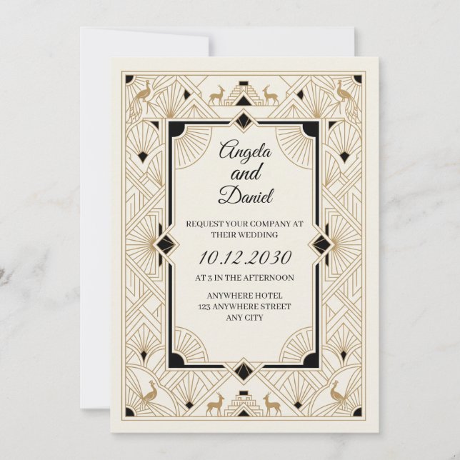 Convite Casamento de Flores Silvestres Pastel (Frente)