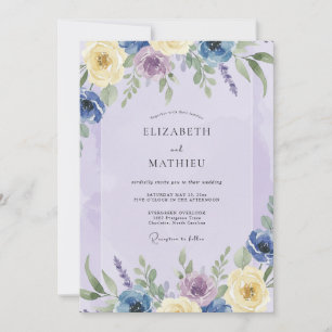 Convite Casamento de Flores Silvestres Românticas de Lavan