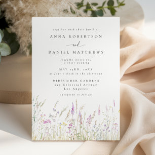 Convite Casamento de Flores Silvestres Soft Boho
