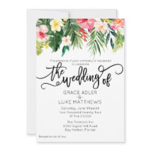 Casamento de Flores Tropicais Modernas de Aquarela