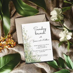 Convite Casamento de Flores Verdes Dusty Sage