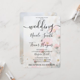 Convite Casamento de Flores Vermelhas Macias Personalizada