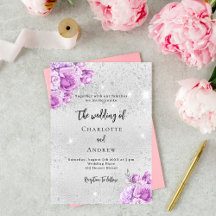 Casamento de flores violentas de prata rosa