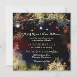 Convite Casamento de Floresta da Noite Estelar Whimsical