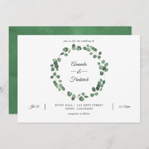 Convite Casamento de floresta Eucalyptus Greenery