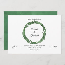 Convite Casamento de Floresta Florestal em Watercolor