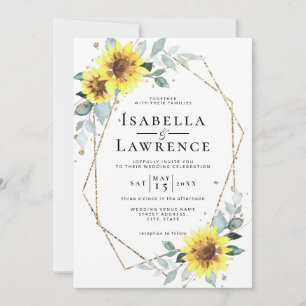 Convite Casamento de Foil Floral de Ouro Russo