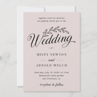 Convite Casamento De Folha Botânica De Quintal De Rosa De 