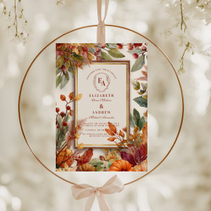 Convite Casamento de Folha de Abóbora de outono