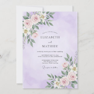 Convite Casamento de Folha de Aquarela de Orquídea