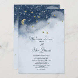 Convite Casamento de Folha de Ouro da Constelação de Nuven