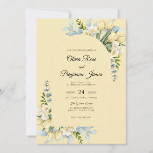 Convite Casamento de Folha de Tulipa de Creme de Manteiga