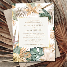 Casamento de Folha Tropical Destino de Praia