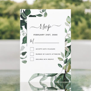 Convite Casamento de Folhagem de Folhagem Botânica RSVP