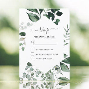 Convite Casamento de Folhagem de Folhagem Botânica RSVP