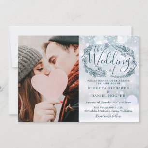 Convite Casamento de Folhagem de Inverno Tudo em Um