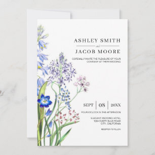 Convite Casamento de Folhagem Simples e Simples Minimalist