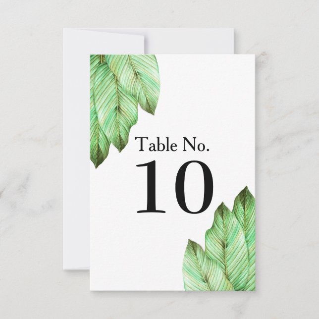 Convite Casamento de Folhagem Tropical em Aquarela (Frente)