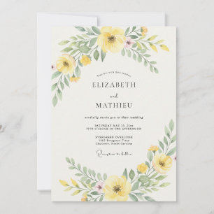 Convite Casamento de Folhas Amarelas Macias