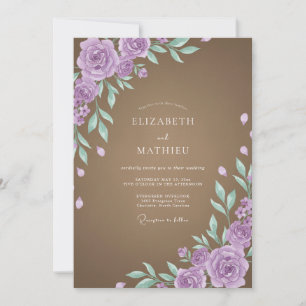 Convite Casamento de Folhas de Ámbar Âmbar