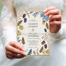 Convite Casamento de folhas de outono irregulares