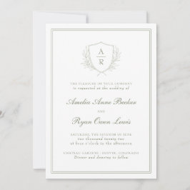 Convite Casamento de Folhas Mínimas Elegantes