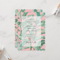 Casamento de Folhas Tropicais de Banana Rosa
